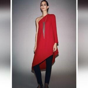 Zara Red Asymmetrical Dress